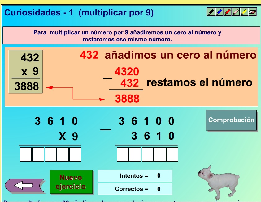 Multiplicar por 9 | Recurso educativo 37303