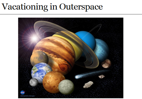 Webquest: Vacationing in outerspace | Recurso educativo 43098