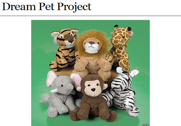 Webquest: Dream pet project | Recurso educativo 43119