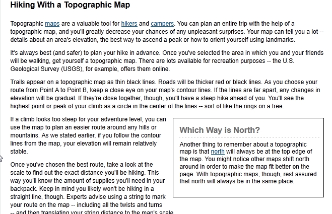 Hiking with a Topographic Map | Recurso educativo 43983