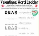 Valentines word ladder | Recurso educativo 71512