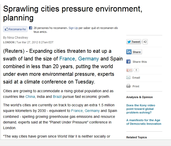 Sprawling cities pressure environment | Recurso educativo 90208