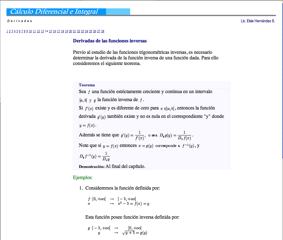 Cálculo diferencial e integral: Derivadas de las funciones inversas | Recurso educativo 92217