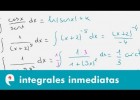 Integrales indefinidas: integrales inmediatas (ejercicio) | Recurso educativo 109346
