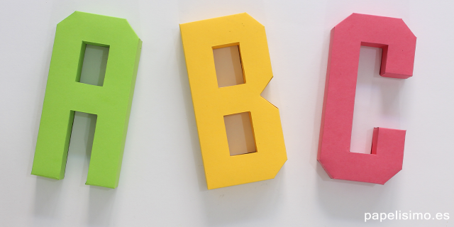 PLANTILLAS letras 3D de papel o cartulina (Abecedario A-Z) - Papelisimo | Recurso educativo 757256