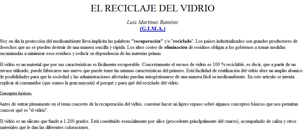 El reciclaje del vidrio | Recurso educativo 36282