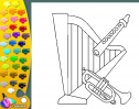 ¡A Colorear!: Arpa, flauta y trompeta | Recurso educativo 29243